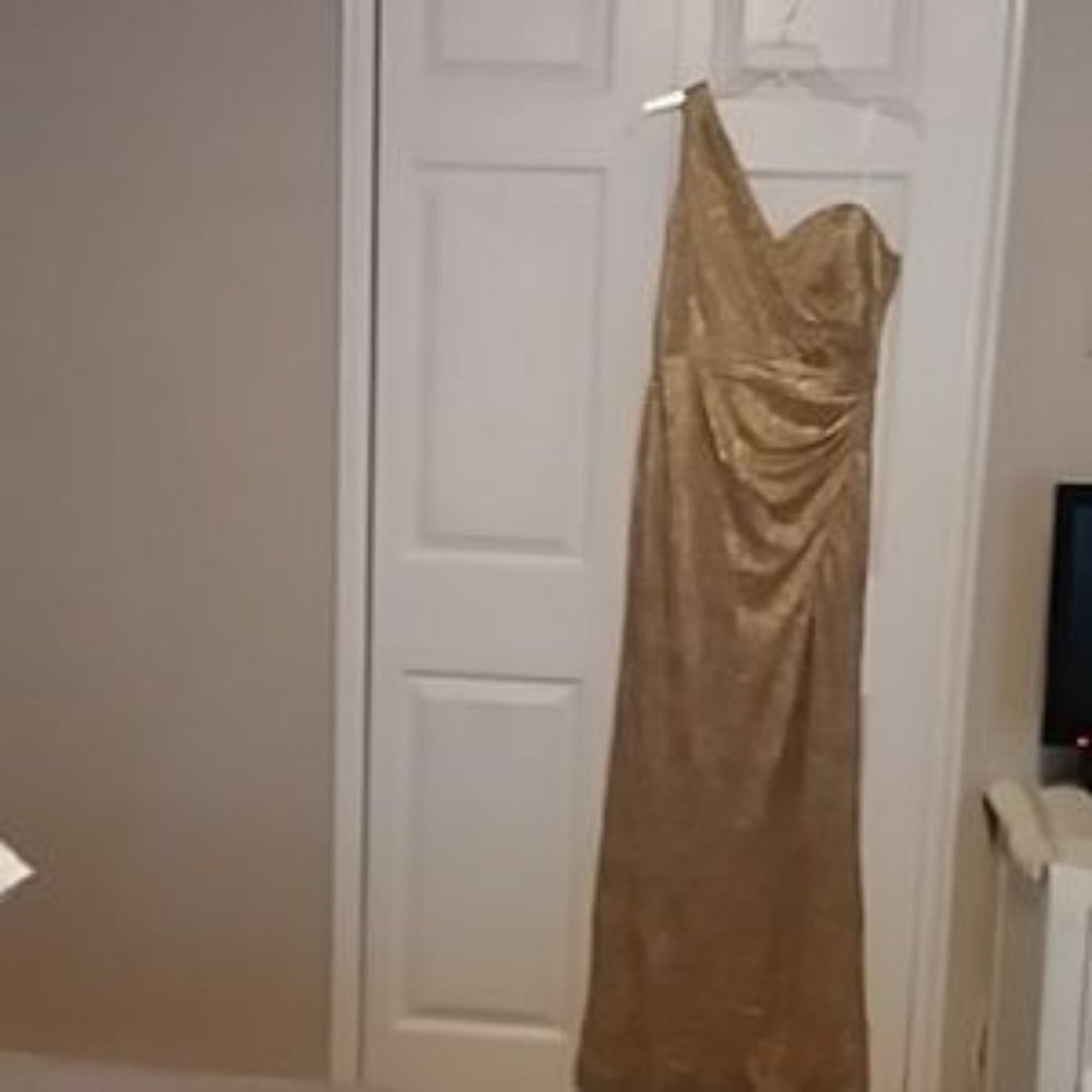 Gorgeous Gold One Shoulder Gown